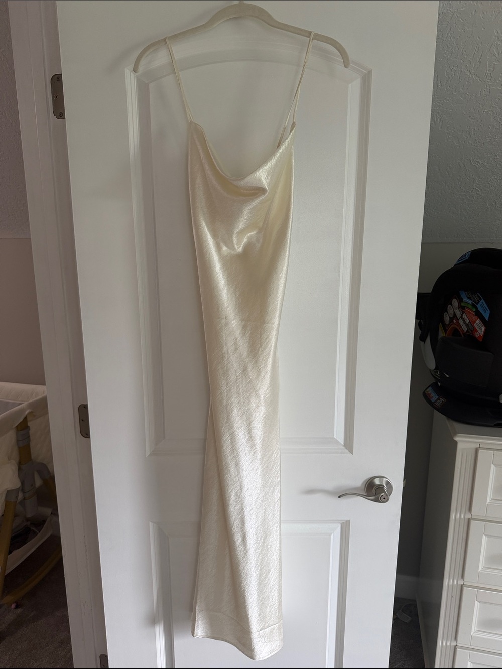 Double Zero Ivory Satin Slip Dress